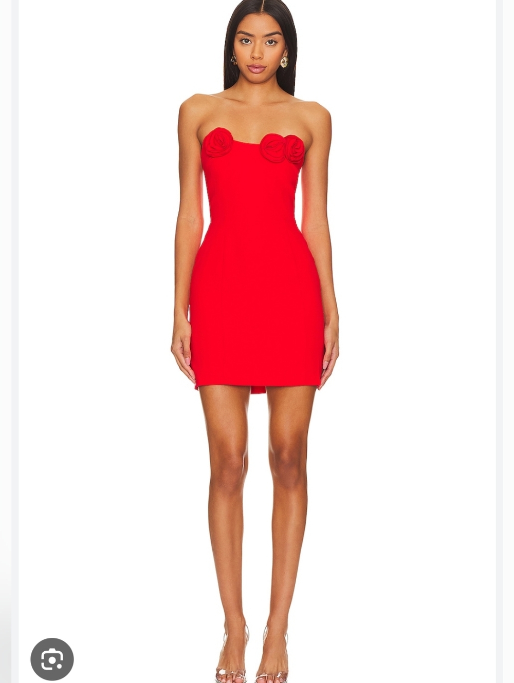 Amanda Uprichard Strapless Mini Dress in Red